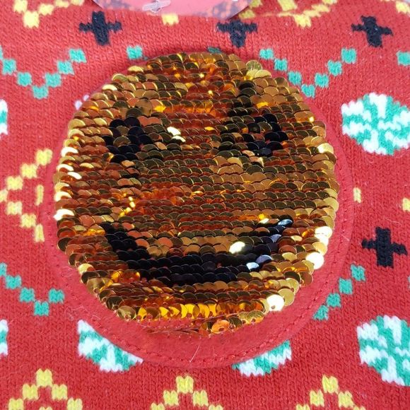 Naughty Or Nice Christmas Beanie Winter Hat Holiday Changeable Smiley Face Red - Picture 4 of 6